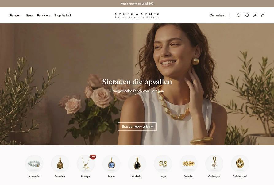 Shopify webshop van Camps en Camps