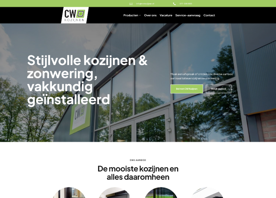 Oude website CW Kozijnen