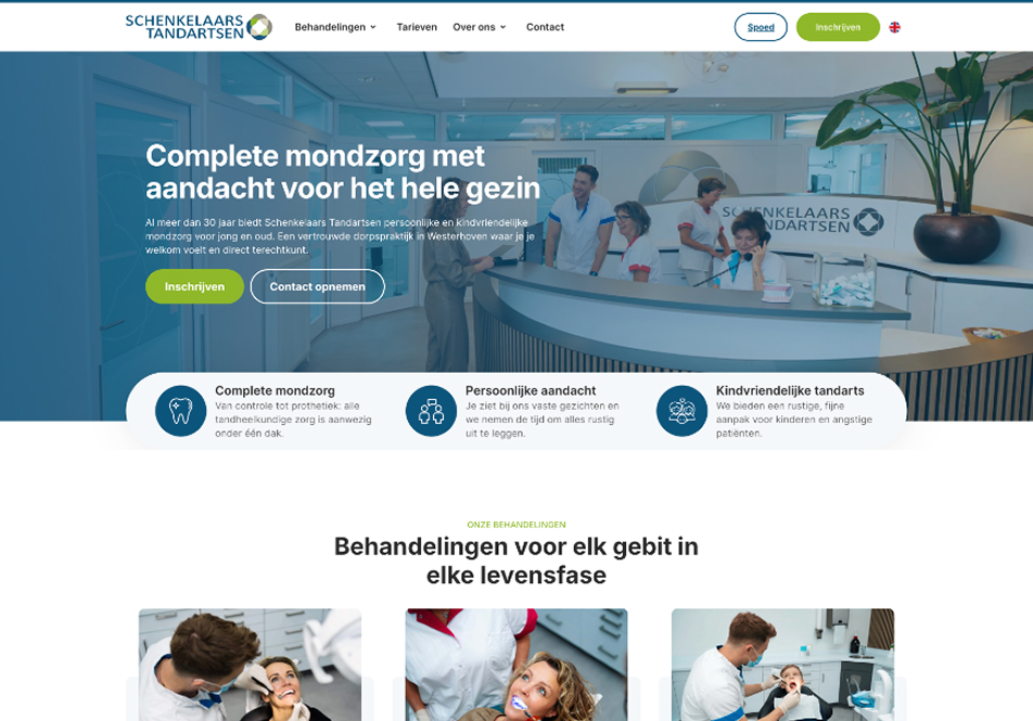 Nieuwe website Schenkelaars Tandartsen