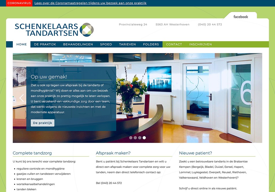 Oude website Schenkelaars Tandartsen