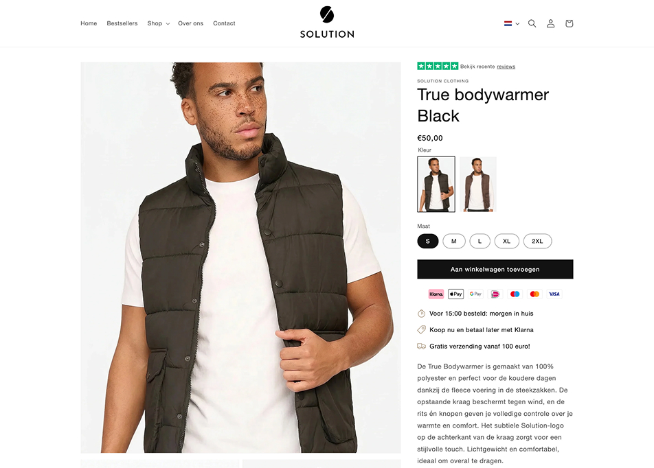 Oude webshop Solution Clothing